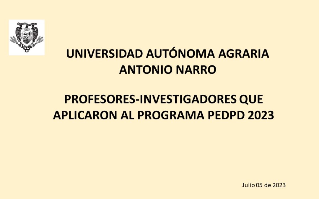 Profesores-investigadores que participan en PEDPD