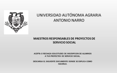 MAESTROS RESPONSABLES DE PROYECTOS DE SERVICIO SOCIAL.