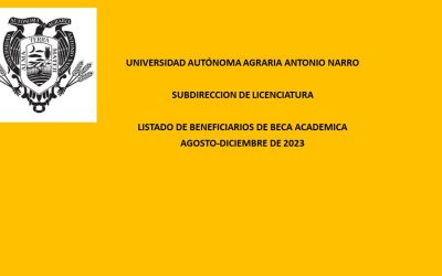 LISTADO DE BENEFICIARIOS DE BECA ACADEMICA A-D 2023  (SEDE-U.L.-CAR.Chiapas)