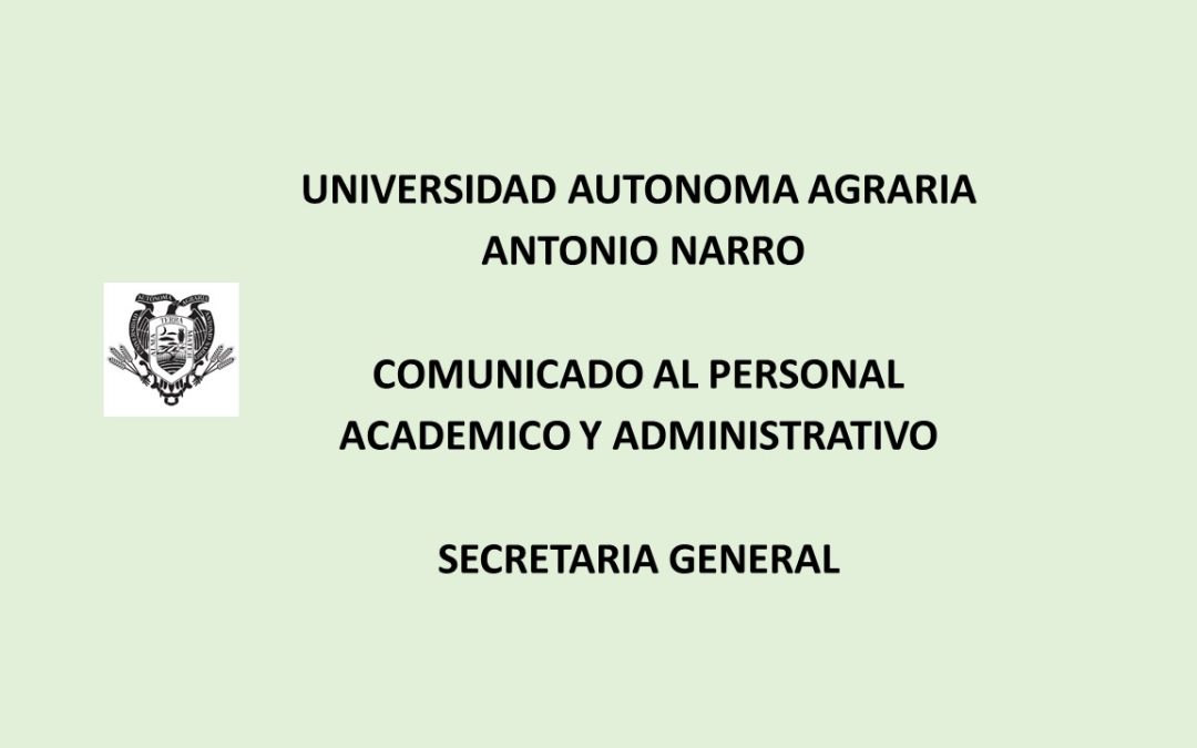 COMUNICADO AL PERSONAL