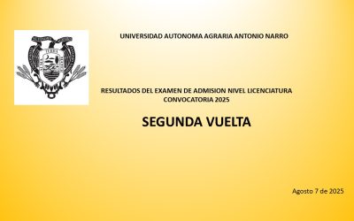 RESULTADOS DEL EXAMEN DE SELECCION.  SEGUNDA VUELTA
