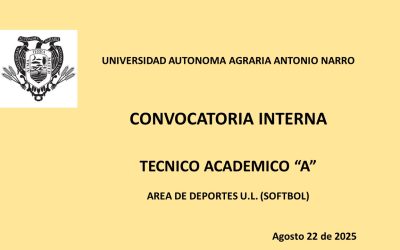 CONVOCATORIA INTERNA. TECNICO ACADEMICO «A».  AREA DE DEPORTES U.L.  (Softbol)