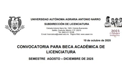 CONVOCATORIA BECA ACADEMICA AGOSTO – DICIEMBRE DE 2025