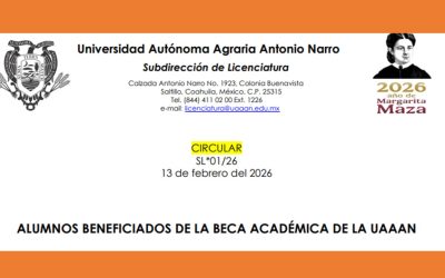 AVISO.  BENEFICIARIOS DE LA BECA ACADEMICA