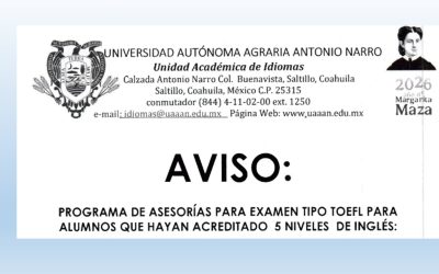 AVISO. UNIDAD ACADEMICA DE IDIOMAS