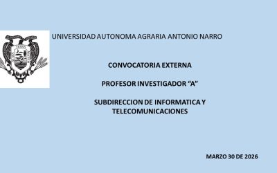CONVOCATORIA EXTERNA. PROFESOR INVESTIGADOR «A»  SUBDIRECCION DE INFORMATICA