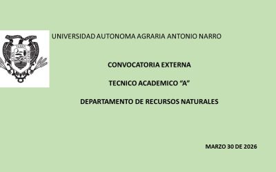 CONVOCATORIA EXTERNA TECNICO ACADEMICO A DEPARTAMENTO DE RECURSOS NATURALES