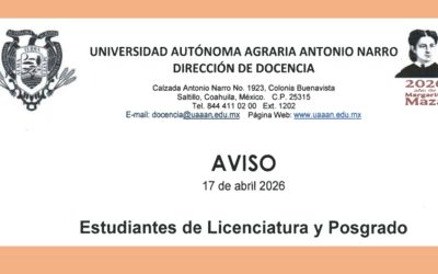 AVISO ALUMNOS DE LICENCIATURA Y POSGRADO