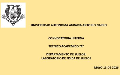 CONVOCATORIA INTERNA. TECNICO ACADEMICO «A». DEPTO. SUELOS. LAB. FISICA DE SUELOS