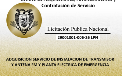 LICITACIÓN PUBLICA NACIONAL Nº 29001001-006-26 LPN