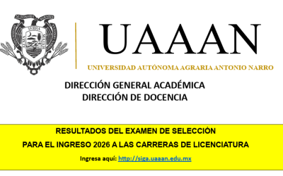 RESULTADOS EXÁMEN DE ADMISION LICENCIATURA 2026