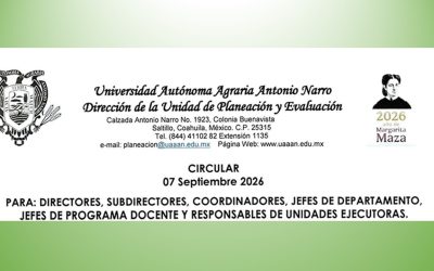 CIRCULAR. UNIDAD DE PLANEACION Y EVALUACION
