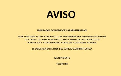 AVISO.. VISITA DE ASESORES BANORTE