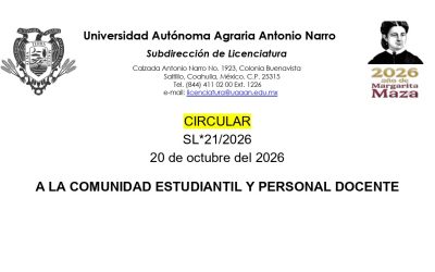 AVISO. SUBDIRECCION DE LICENCIATURA